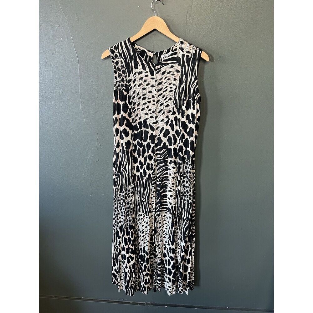 American Angel Womens Black Animal Pring Sleeveless Slip Long Dress Size Large Y